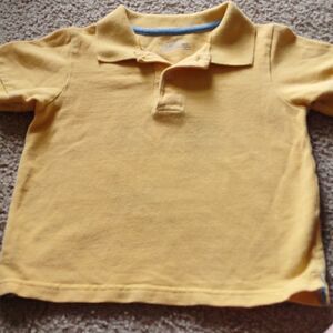 ‎Place Boys Size 24M Polo shirt yellow with blue accents excellent condition